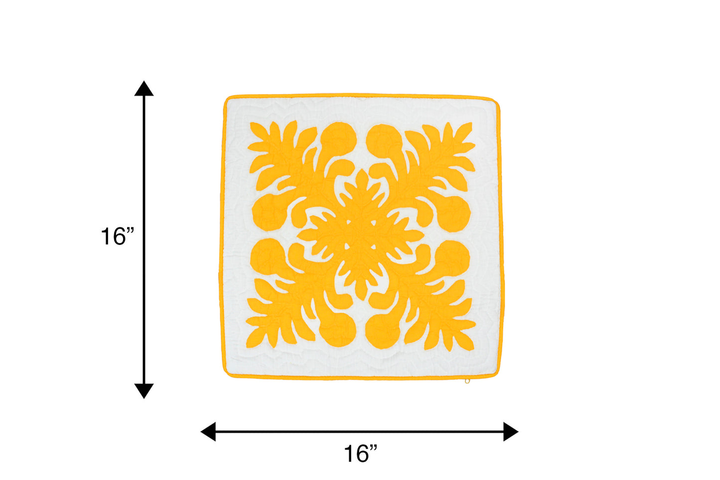 Quilted Pillow Cases 16"- Mustard/Cream