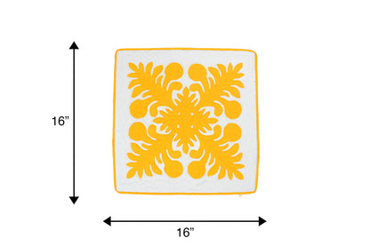 Quilted Pillow Cases 16"- Mustard/Cream