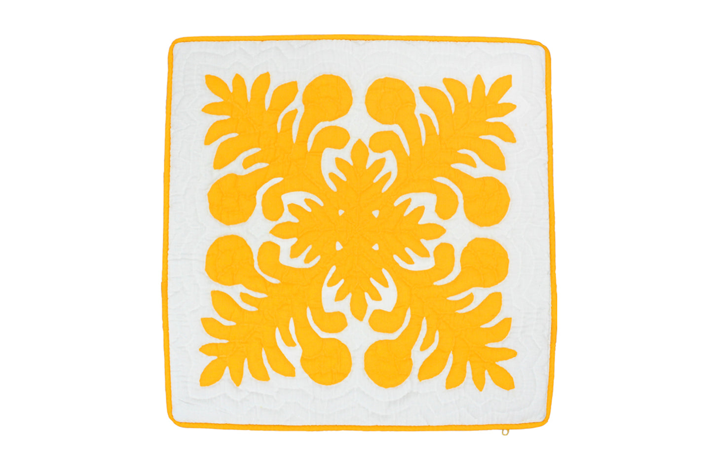 Quilted Pillow Cases 16"- Mustard/Cream