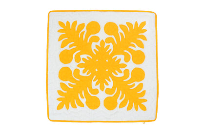 Quilted Pillow Cases 16"- Mustard/Cream