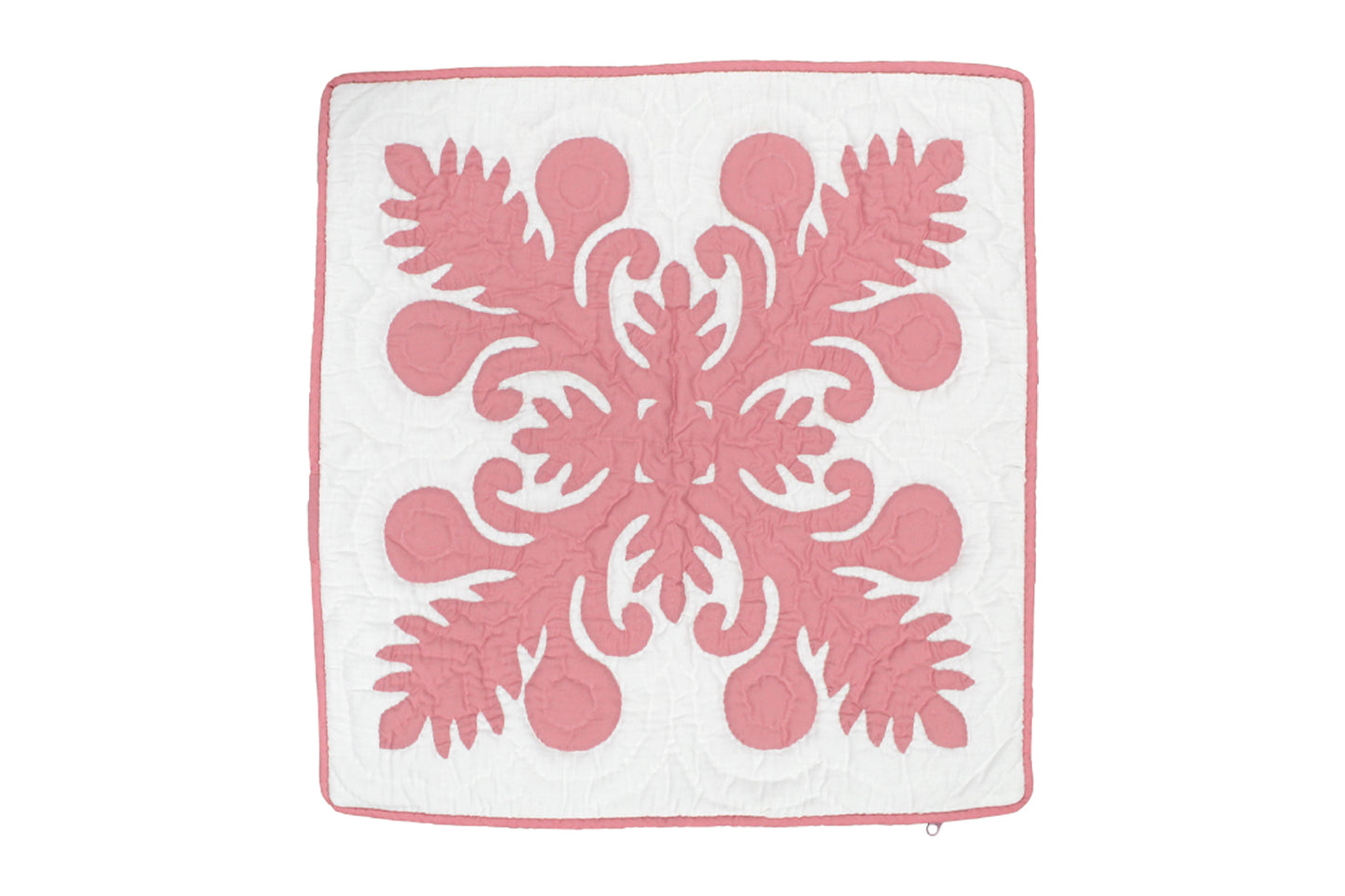 Quilted Pillow Cases 16"- Pink/Cream