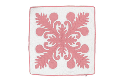 Quilted Pillow Cases 16"- Pink/Cream