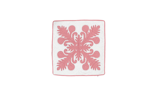 Quilted Pillow Cases 16"- Pink/Cream