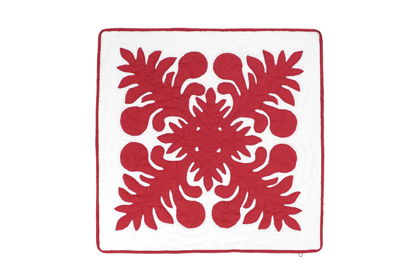 Quilted Pillow Cases 16"- Red/Cream