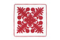 Quilted Pillow Cases 16"- Red/Cream