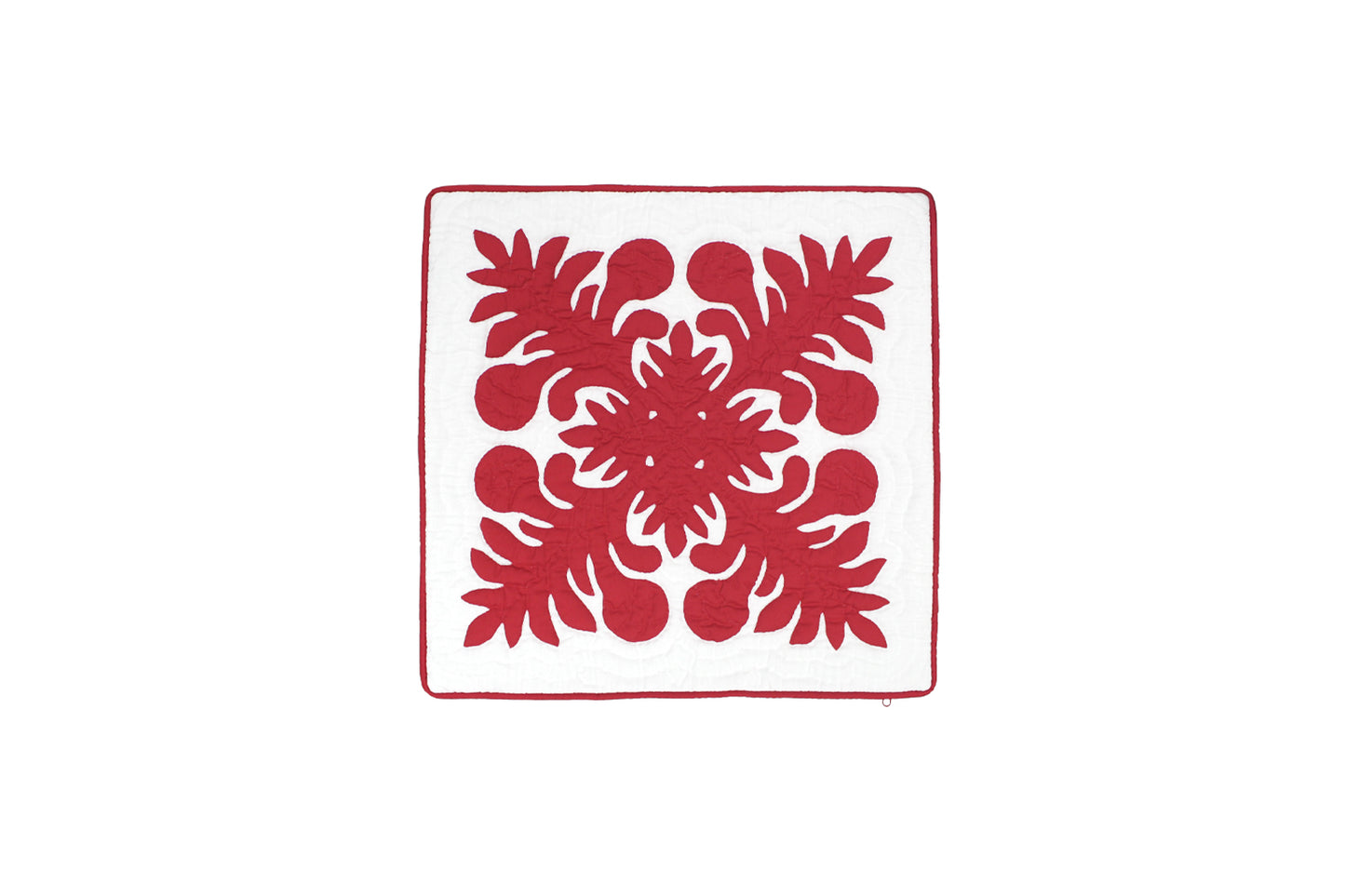 Quilted Pillow Cases 16"- Red/Cream
