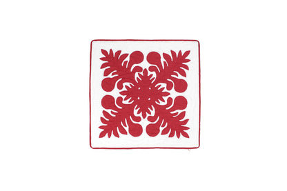 Quilted Pillow Cases 16"- Red/Cream