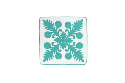 Quilted Pillow Cases 16"- Teal/Cream