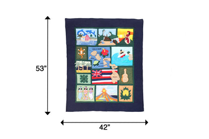 Quilted Baby Blanket - Navy