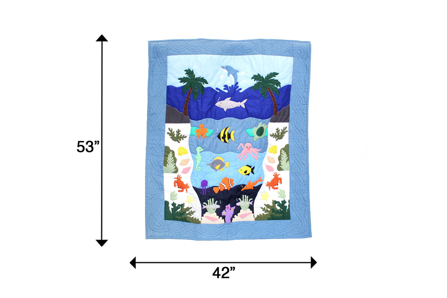 Quilted Baby Blanket - Blue