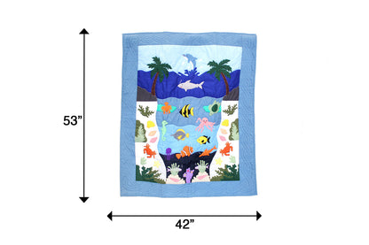 Quilted Baby Blanket - Blue