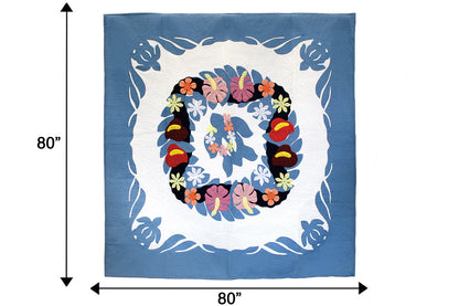 Quilted 80x80 Wall Hanging - Blue