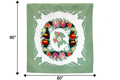 Quilted 80x80 Wall Hanging - Green