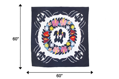 Quilted 60x60 Wall Hanging - Navy