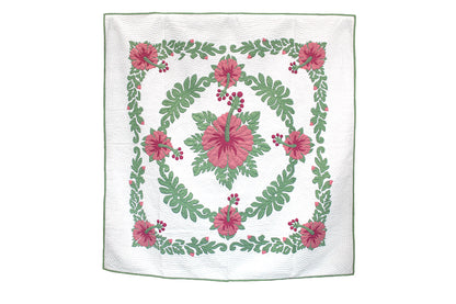 Quilted 80x80 Wall Hanging - Cream/Green