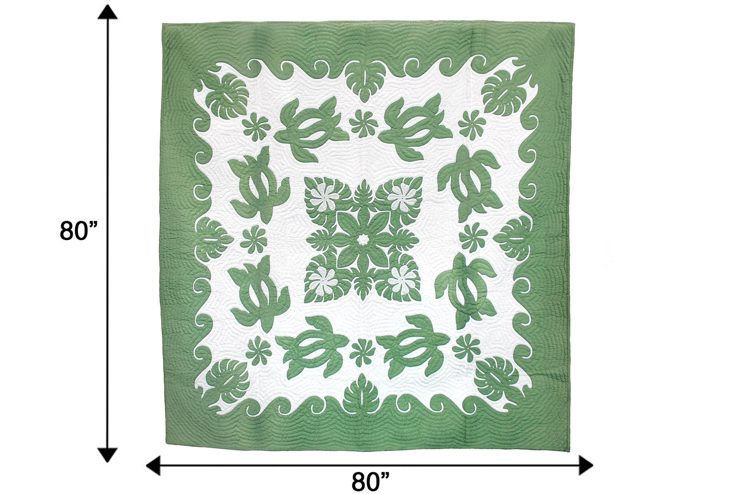 Quilted 80x80 Wall Hanging - Green