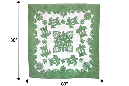 Quilted 80x80 Wall Hanging - Green