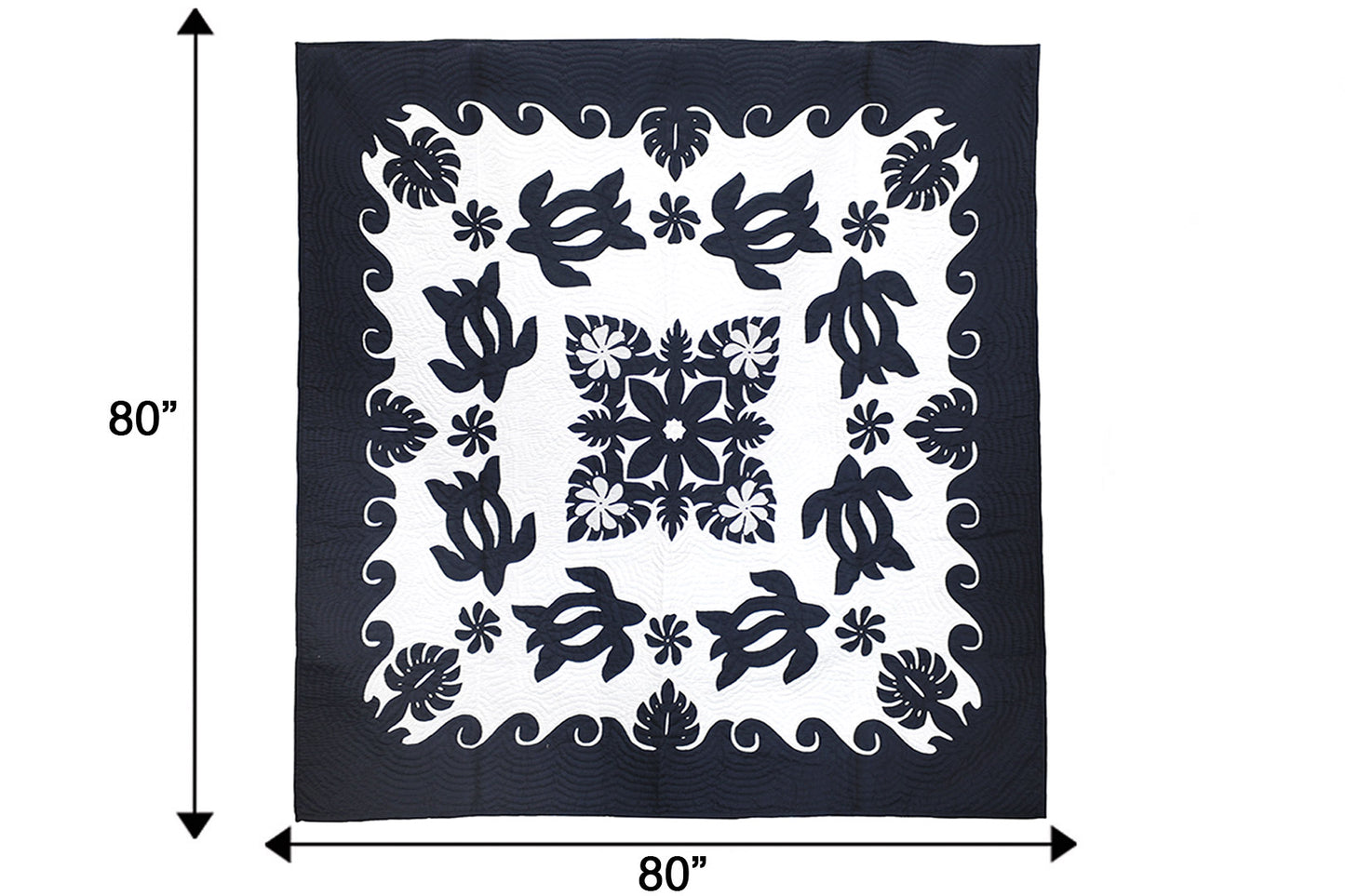 Quilted 80x80 Wall Hanging - Navy