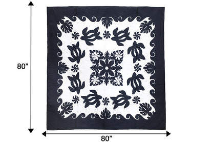 Quilted 80x80 Wall Hanging - Navy