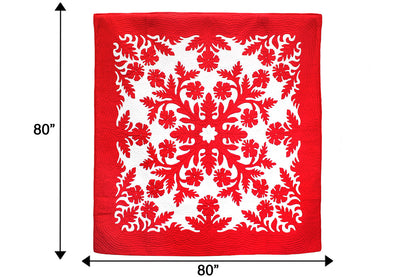 Quilted 80x80 Wall Hanging - Red