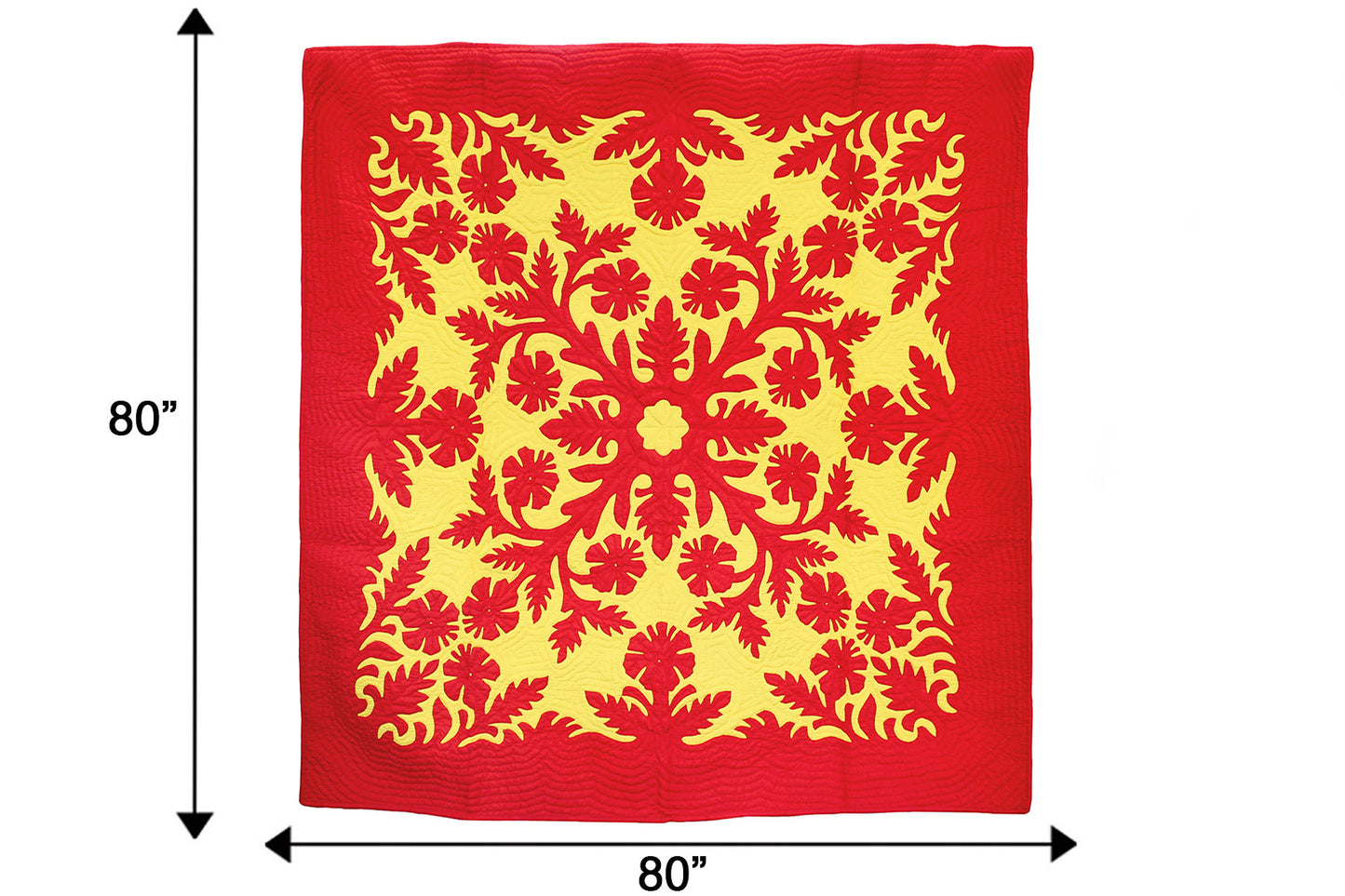 Quilted 80x80 Wall Hanging - Red/Yellow