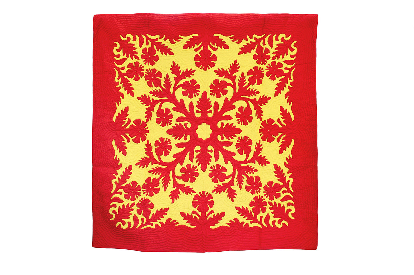 Quilted 80x80 Wall Hanging - Red/Yellow