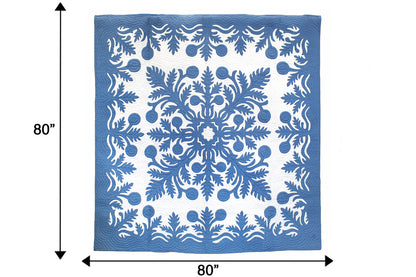 Quilted 80x80 Wall Hanging - Blue