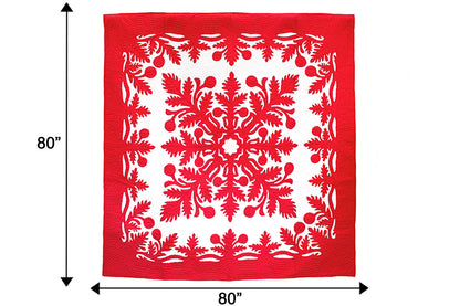 Quilted 80x80 Wall Hanging - Red