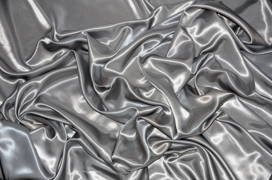 Stretch Charmeuse Satin Silver